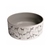 Keramiknapf grau mit Hundemotiv 1,5 L