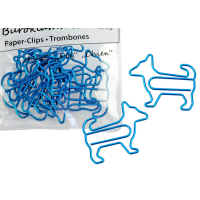 Büroklammern Set Hund, blau