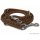 Fettleder Führleine braun geflochten Edelstahl 2,40m x 15mm
