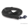 Fettleder Führleine 2,40m x 8mm schwarz geflochten, Haken schwarz