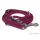 Fettleder Führleine pink geflochten, Chrom 2,40m