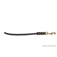 Fettleder Kurzführer geflochten 40cm x 8mm braun Chrom