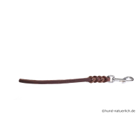 Fettleder Kurzführer geflochten 40cm x 8mm braun Chrom