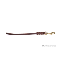 Fettleder Kurzführer geflochten 40cm x 8mm braun Chrom