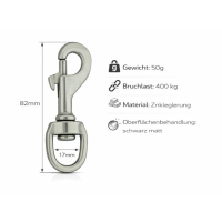 Bolzenkarabiner aus Edelstahl groß 82mm