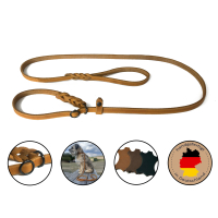Fettleder Moxonleine cognac mit Zugstop, schwarz matt