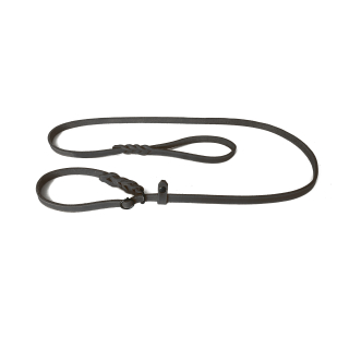 Fettleder Moxonleine schwarz 150cm x 10mm, schwarz matt
