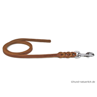 Fettlederleine 75cm x 12mm cognac mit Chrom Haken, ohne...