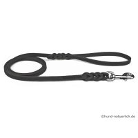 Fettlederleine 93cm x 12mm schwarz mit Chrom Haken, mit...