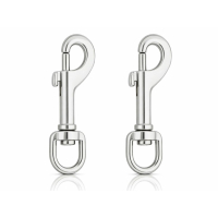 2 Stück Karabiner-Haken mit Drehgelenk silber - 67mm...