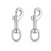 2 Stück Karabiner-Haken mit Drehgelenk silber - 75mm...