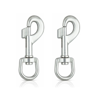 2 Stück Karabiner-Haken mit Drehgelenk silber - 85mm...