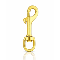 2 Stück Karabiner-Haken Messing goldfarbig, mittel 79mm
