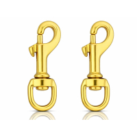 2 Stück Karabiner-Haken Messing goldfarbig,...