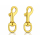 2 Stück Karabiner-Haken Messing goldfarbig, groß 80mm