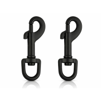 2 Stück Karabiner-Haken Zinkdruckguss schwarz matt...