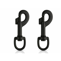 2 Stück Karabiner-Haken Zinkdruckguss schwarz matt...